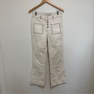 Kerri Rosenthal Cream Denim Crop Flare Jeans Size 28